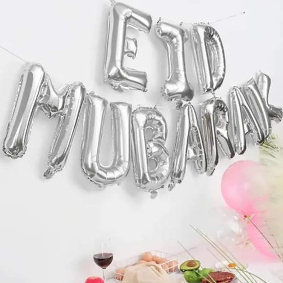 NWT Set of 11 pieces Eid Mubarak letters foil balloons/ eid decorations - Picture 4 of 7